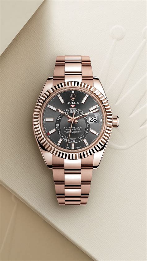 rolex sky dweller everose gold replica|rolex sky dweller everose gold.